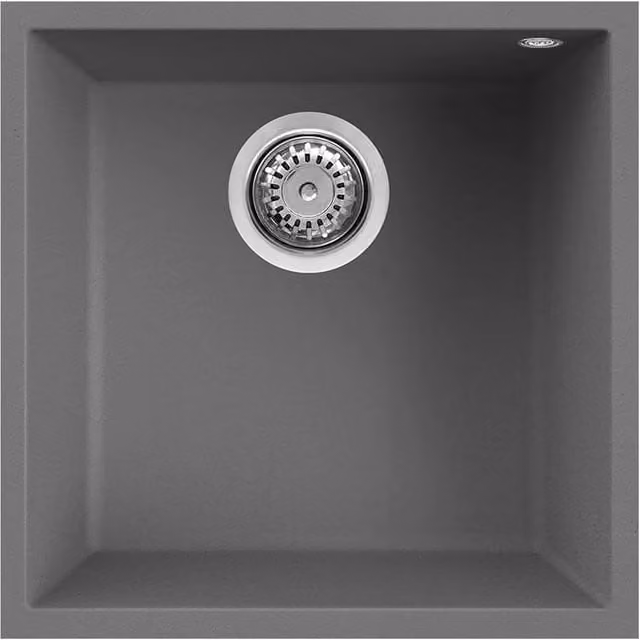 Lavello Elleci Incasso 1 vasca 44x44 Quadra 102 Sottotop Keratek Plus Grigio Dark Grey LKQ10299BSO