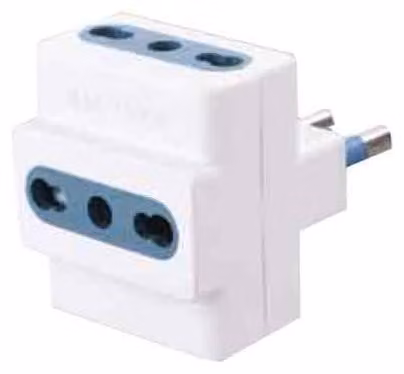 ADATTATORE TRIPLO 16A CARDINALE 2P+T- prese 10/16A 2P+T