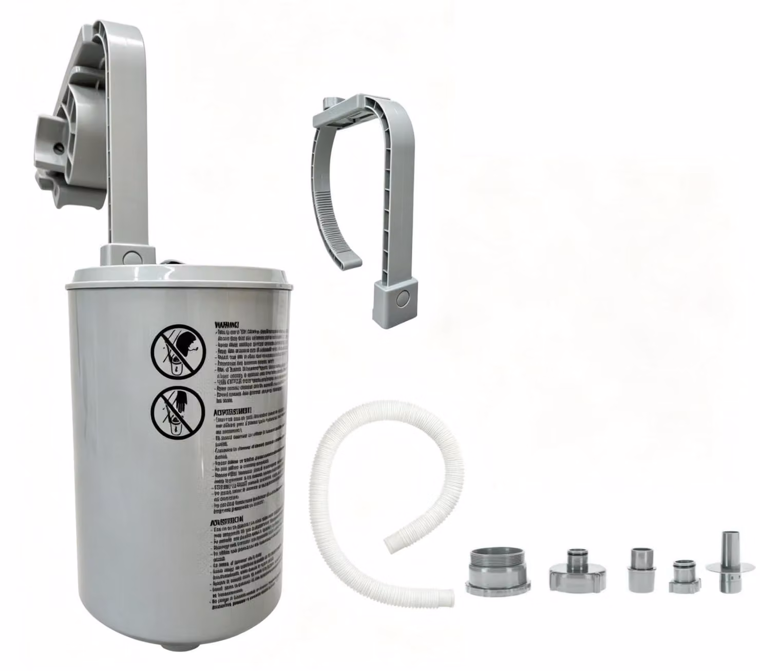 Skimmer di superficie per piscine fuori terra - Altezza regolabile con cestello filtrante removibile - Grigio