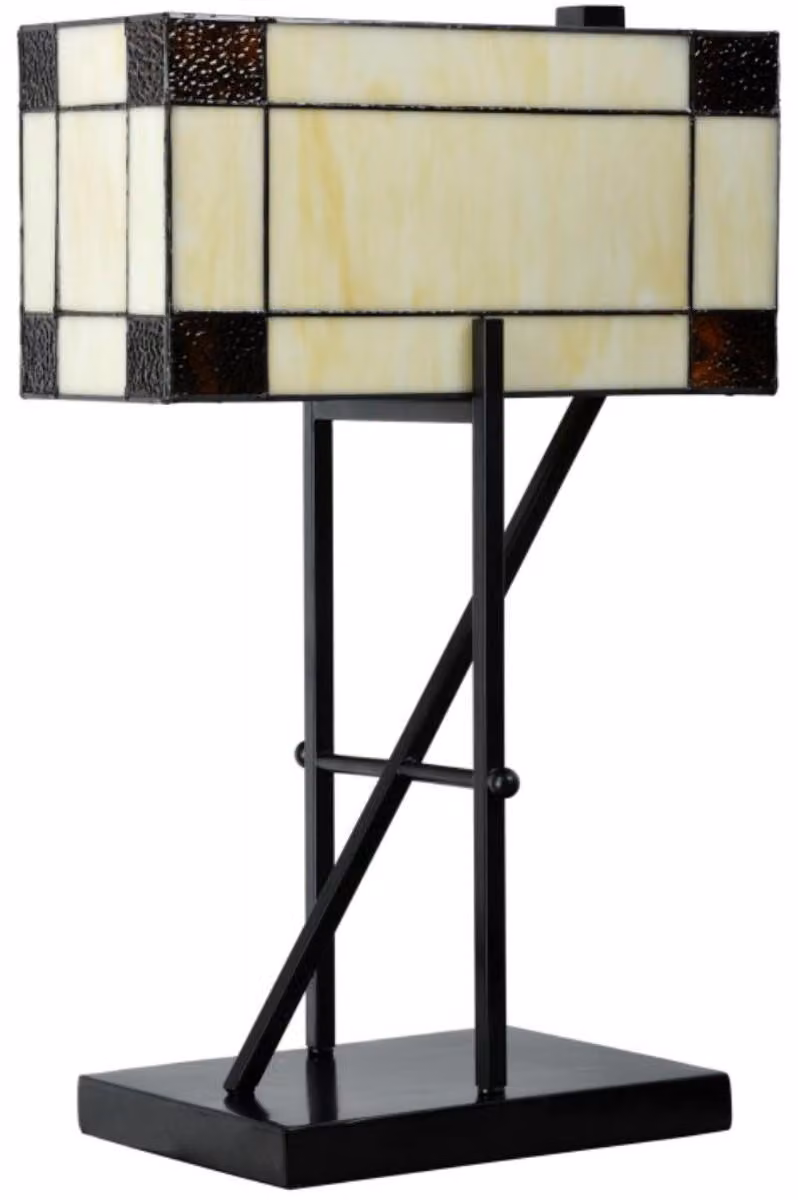 Casa Padrino Luxury Tiffany Table Lamp Beige / Black 35 x 21 x H. 54 cm - Lampada da tavolo per hotel e ristoranti