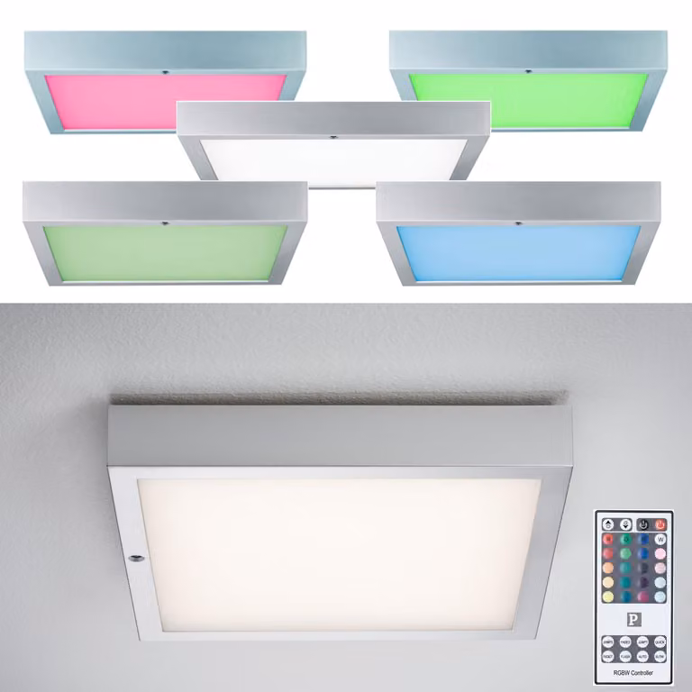 Paulmann WallCeiling Space, pannello LED RGBW, 300x300mm, 15,5W, 230V, colore bianco opaco, materiale: plastica