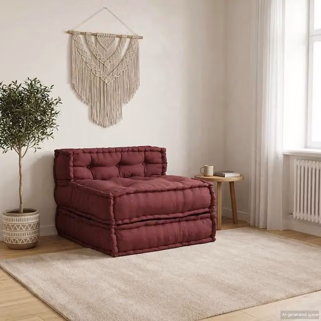 Divano Componibile Moderno vidaXL in Tessuto Marrone Rossiccio L: 70 cm, P: 70 cm, H: 54 cm – 1