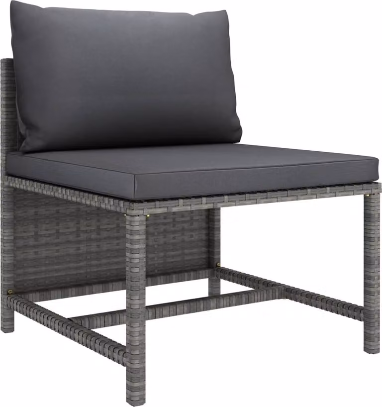 Maison Exclusive - Set da giardino 3 pezzi con cuscini Grigio Poly Rattan