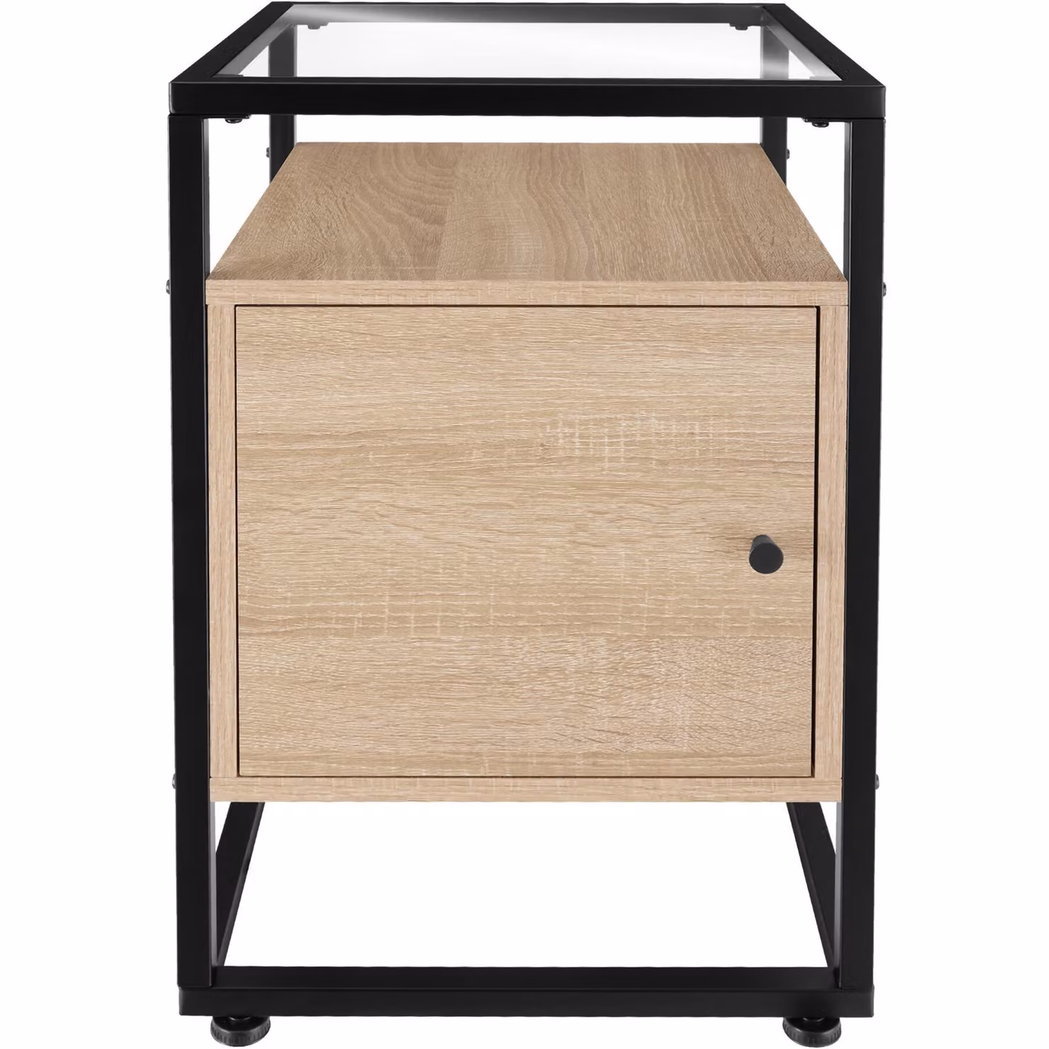 Comodino Dudley TecTake in stile industriale con finitura rovere e dettagli in metallo, marrone e beige, L/P/H: 40 x 43 x 60,5 cm – 2
