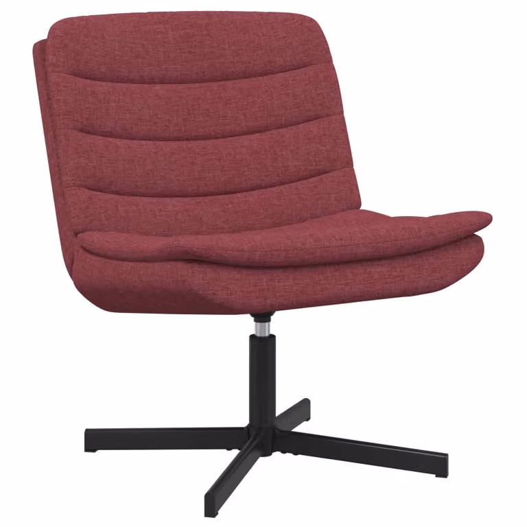 Sedia girevole vidaXL in tessuto rosso, L: 63 cm, P: 75 cm, H: 76 cm