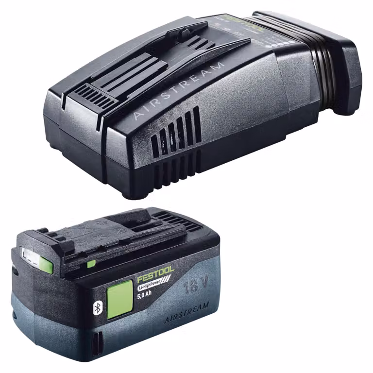 Set energia Festool 1x BP 18 Li 5,0 HP-ASI HighPower Batteria ricaricabile 18 V 5,0 Ah ( 578519 ) + Caricabatterie SCA 16 ( 576953 )