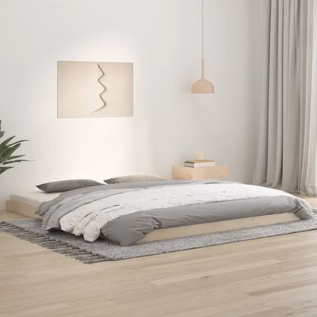 Giroletto vidaXL in legno massello di pino naturale con doghe fisse, L/P/H: 180 x 200 x 184 cm – 1