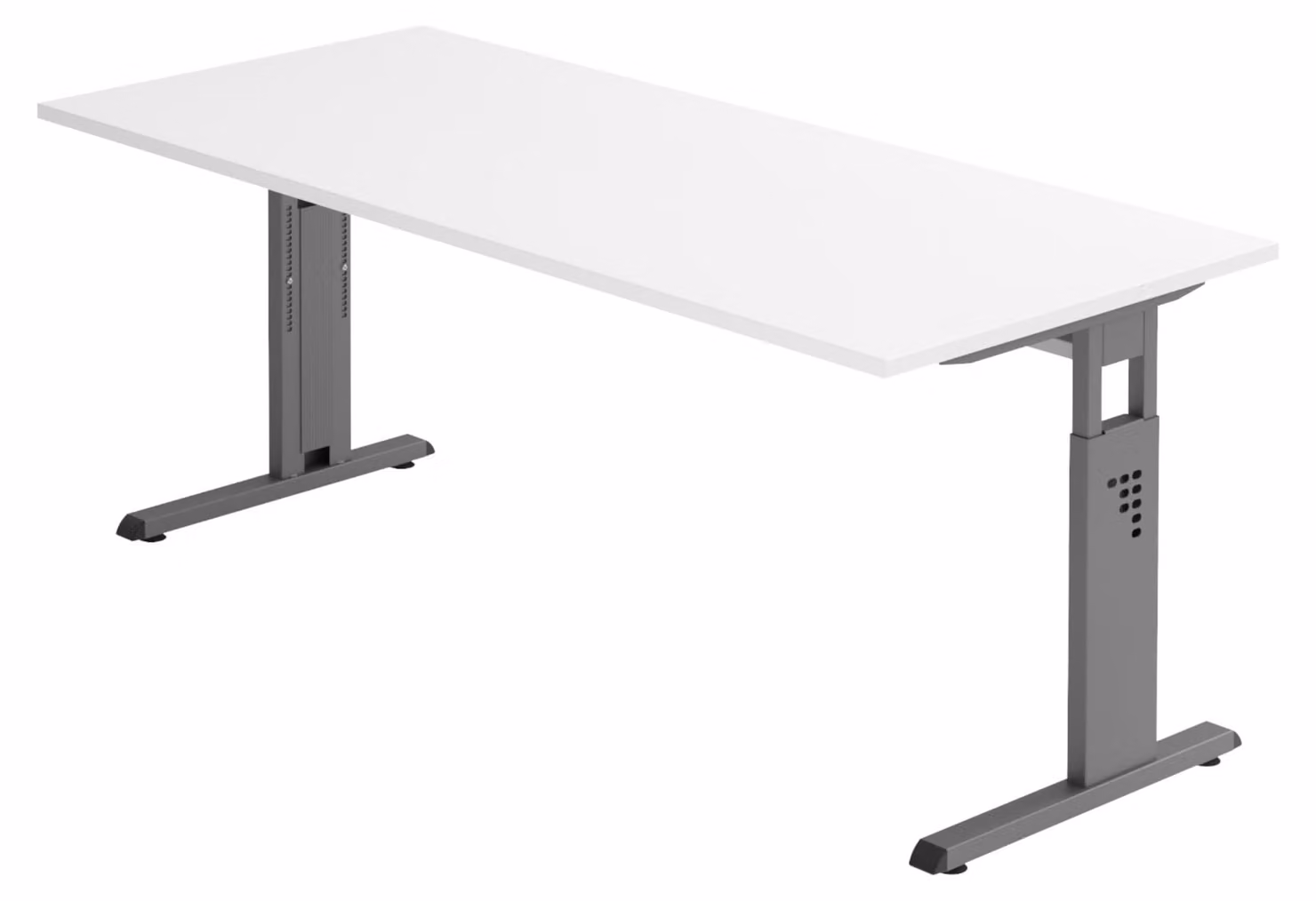 Scrivania bümö Serie-O - Decorazione: bianco, struttura: grafite, dimensioni: 180 x 80 cm