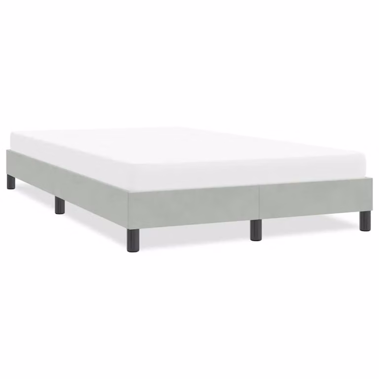 vidaXL Giroletto senza Materasso in Velluto Grigio Chiaro L/P/H: 120 x 213 x 25 cm