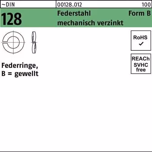 Rondelle elastiche Reyher DIN 128 st. B 6 mech Zn 001280120060000 (1000 pz.)