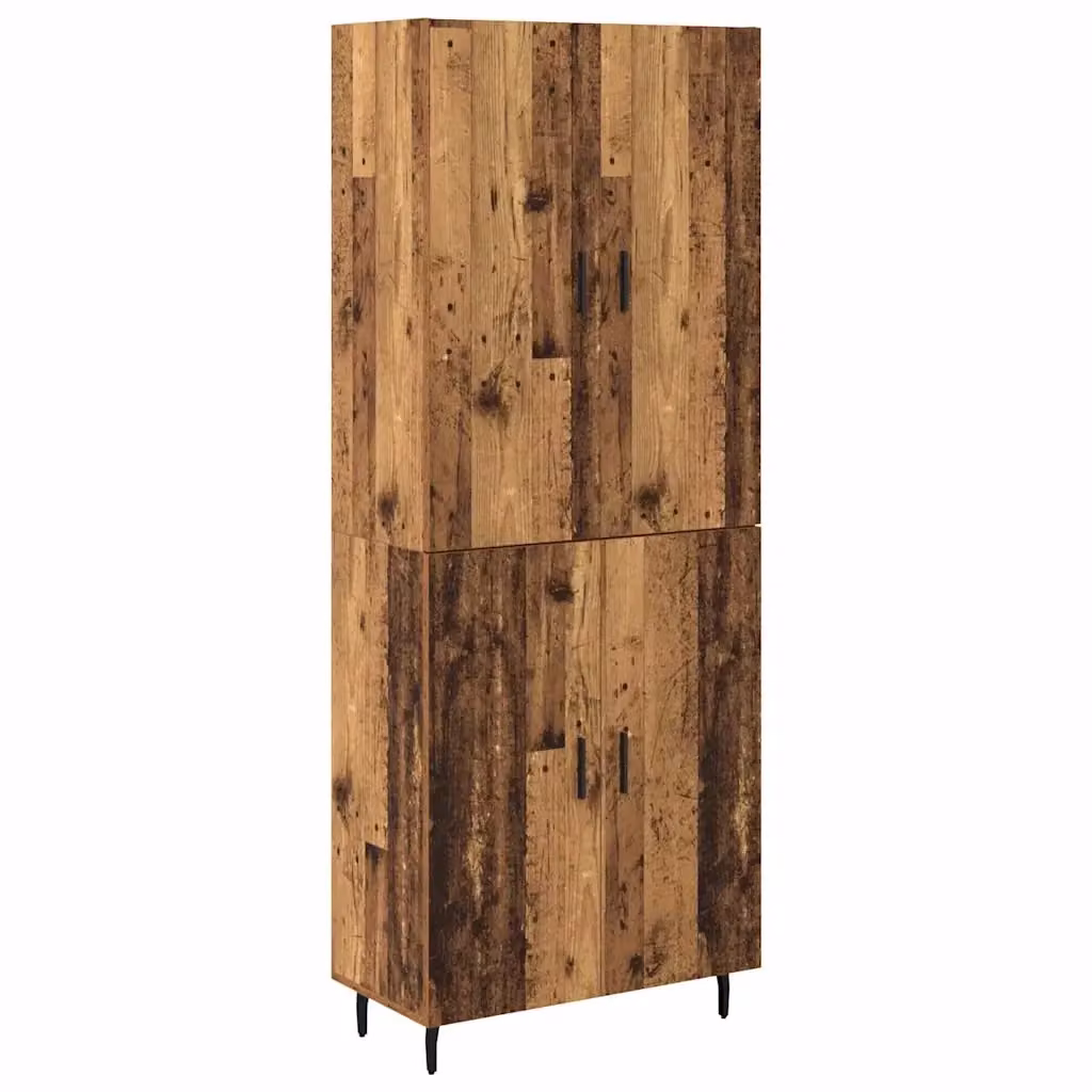 Set di 2 credenze moderne vidaXL in legno e metallo marrone con ante a battente e ripiani interni, L/P/H: 69,5 x 34 x 180 cm – 2
