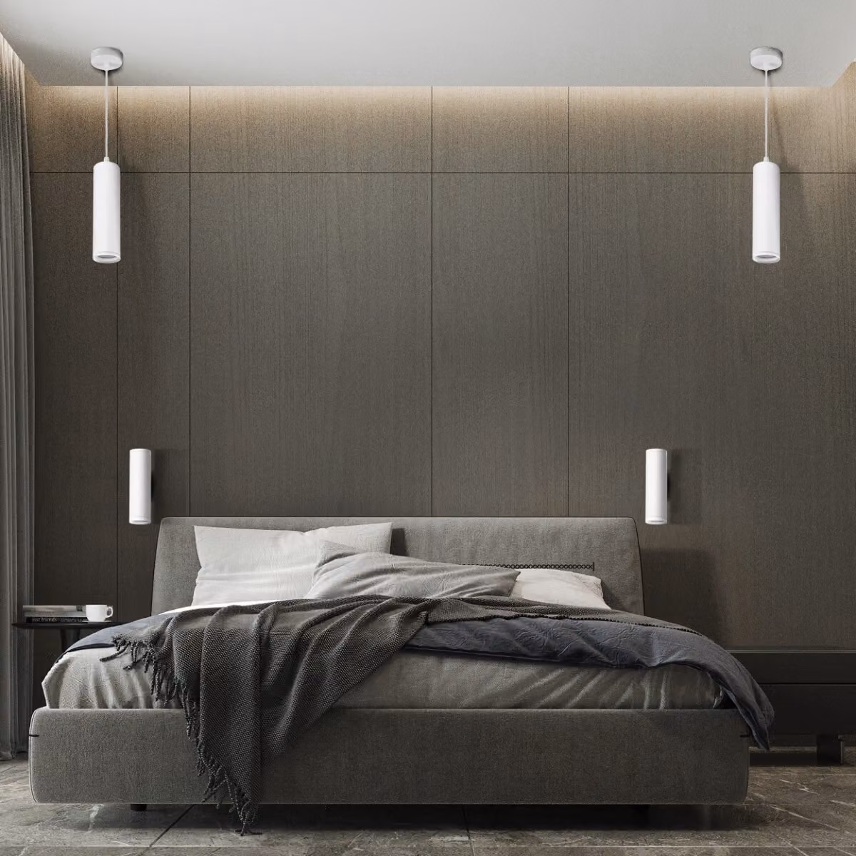 Lampada a sospensione PARIS bianca 1xGU10x10W in alluminio, dimensioni: 121x8x8 cm, IP20, Polux
