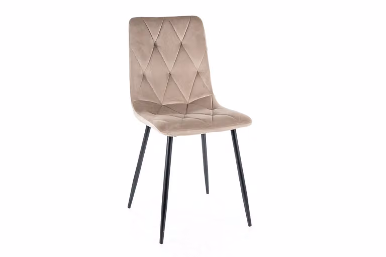Sedia da pranzo imbottita WIEKA - nero / beige scuro