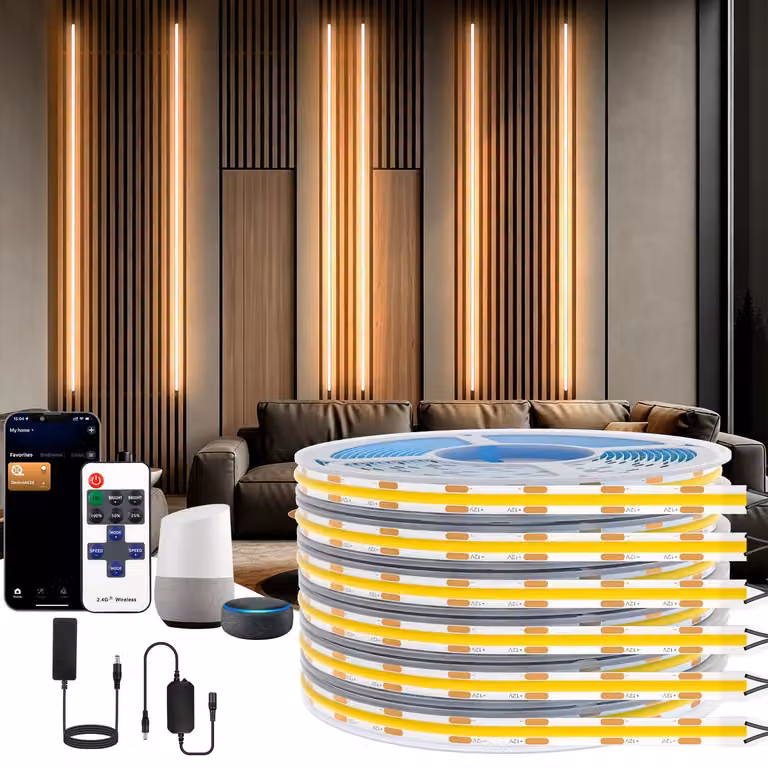 6 strisce LED COB per pannelli acustici, luce bianco caldo, 2 metri, con connessione WiFi