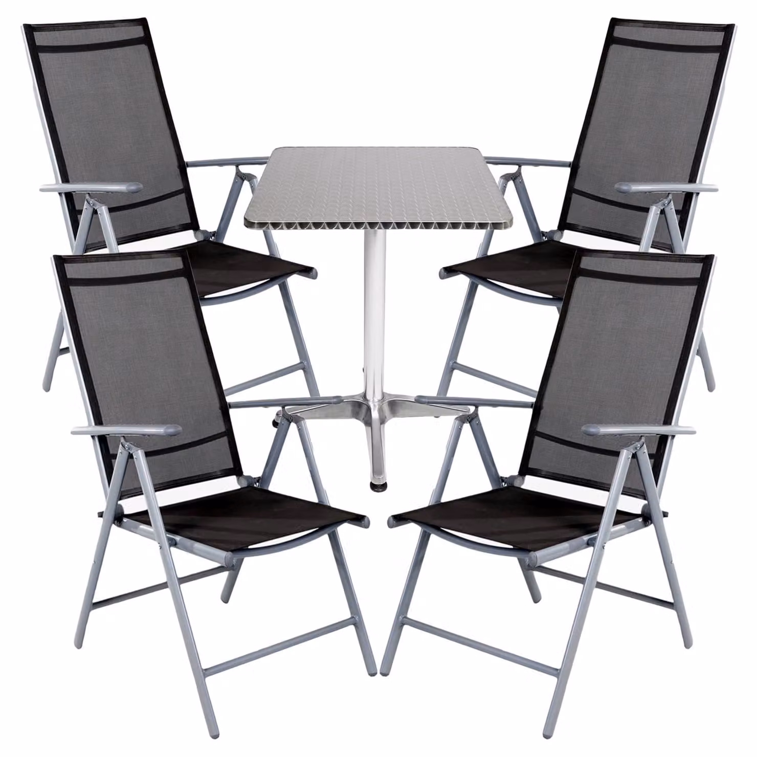 Set bistrot 5 pezzi alluminio - tessuti / antracite