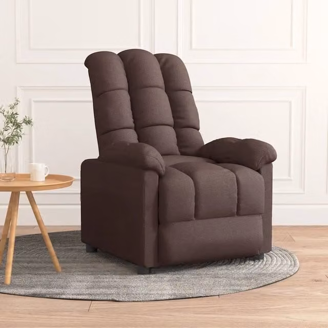Poltrona Reclinabile Marrone Scuro in Tessuto 289801