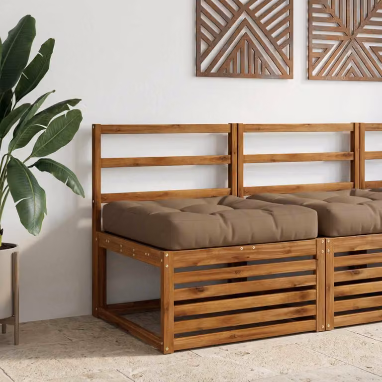 vidaXL Cuscino per Sedia in Unico Pezzo VIANEN 100% Poliestere Tortora