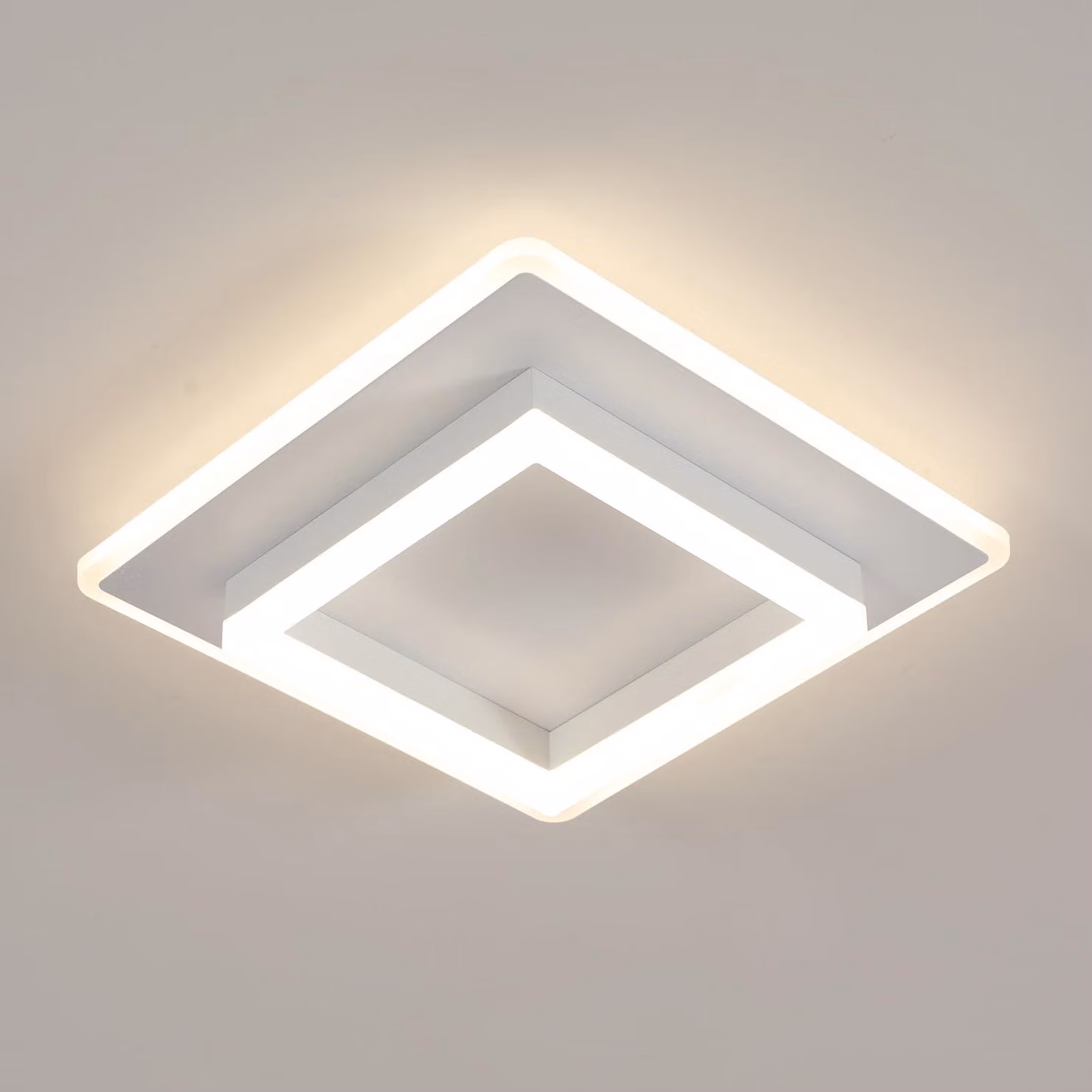 SENQIU, plafoniera a LED, 30W, lampada da soffitto moderna, quadrata, colore bianco, 4500K, dimensioni 30cm