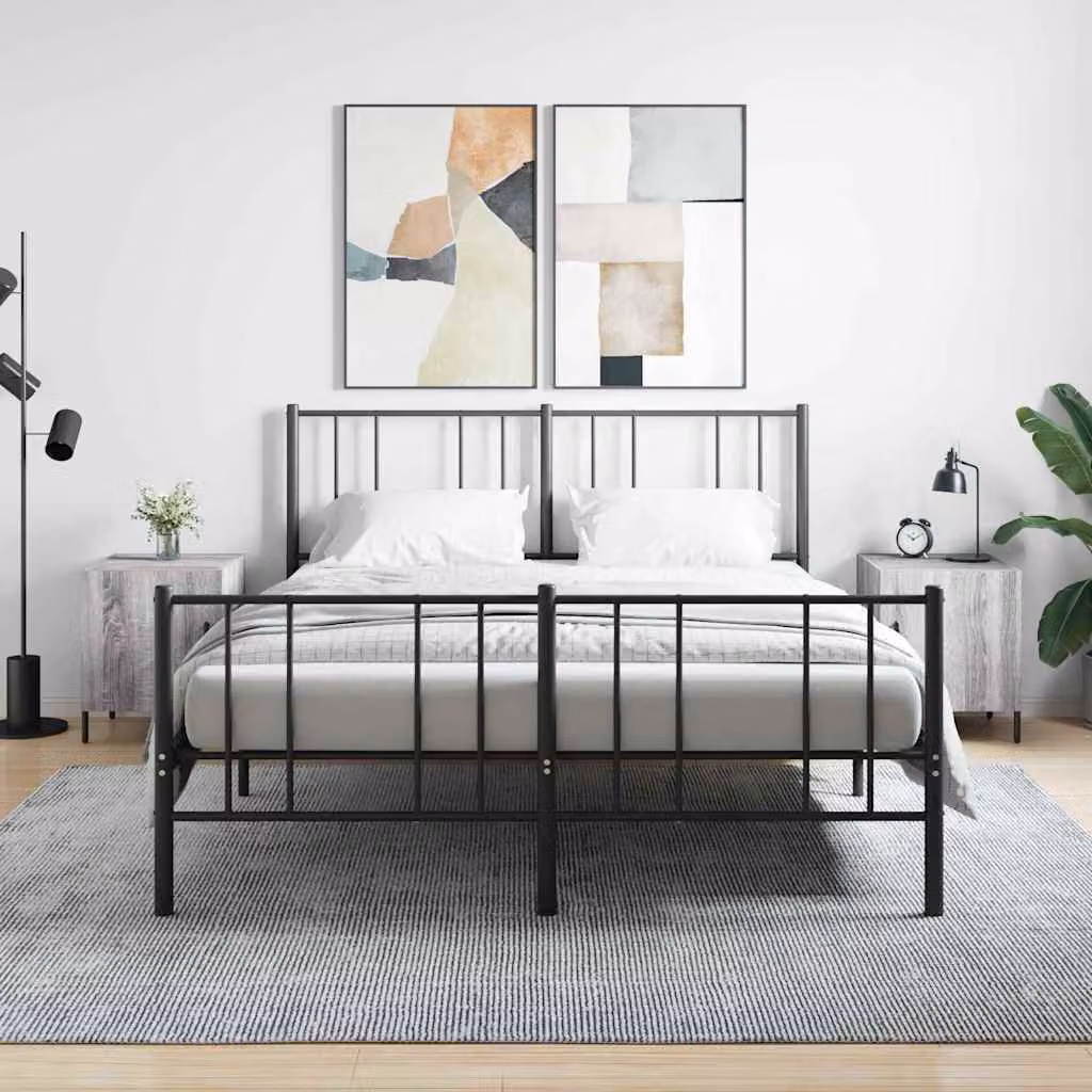 Set di 2 comodini sospesi vidaXL in legno e metallo, colore Grigio opaco, L/P/H: 40 x 40 x 50 cm