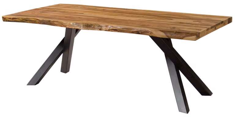 MASSIVMOEBEL24 | Tavolo da pranzo in legno di sheesham 180x90x76 sabbiato naturale / gambe ad A antracite matt FREEFORM 5