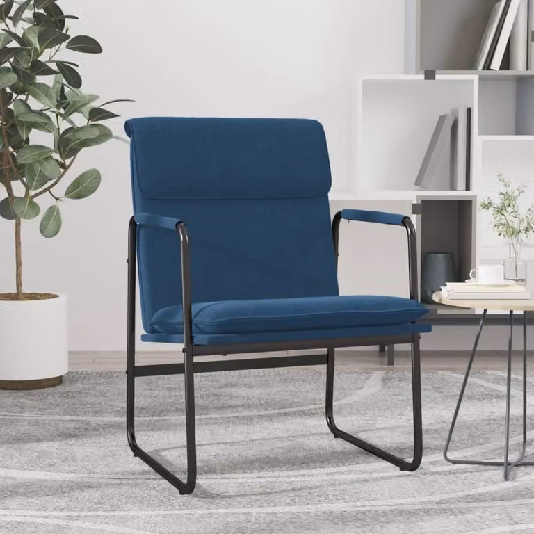 Maison Exclusive - Poltrona relax, colore blu, 55x64x80 cm, rivestita in tessuto