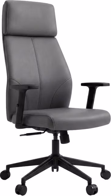 Frankystar Sedia da Ufficio Ergonomica Direzionale in Similpelle Grigia con Ruote Girevoli L/P/H: 50 x 70 x 130 cm – 1
