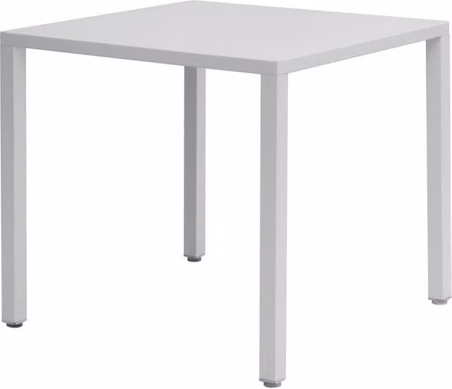 Tavolo da esterno Moia Garda quadrato in acciaio bianco con base autolivellante L/P: 70 x 70 cm