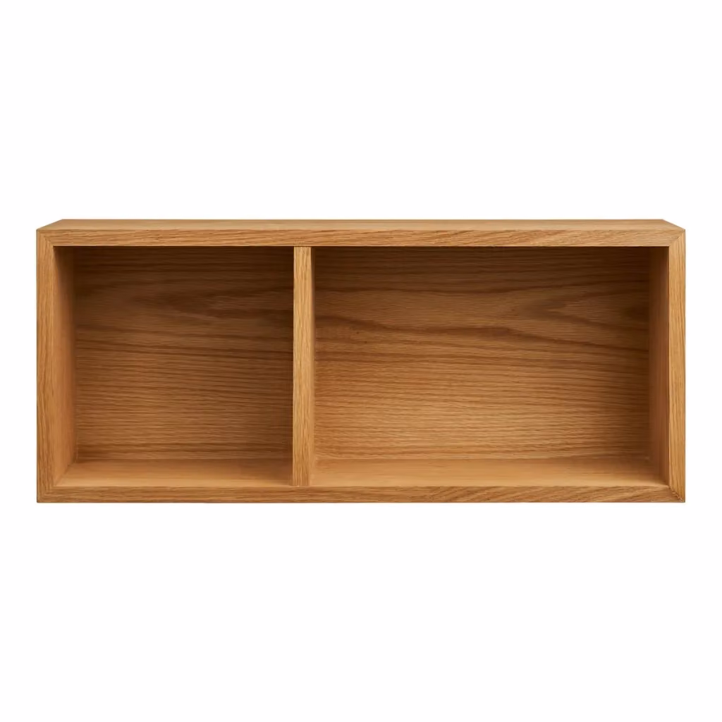 Mensola da parete Oshawa in impiallacciatura rovere naturale marrone L: 71 cm, P: 20 cm, H: 30 cm – 2
