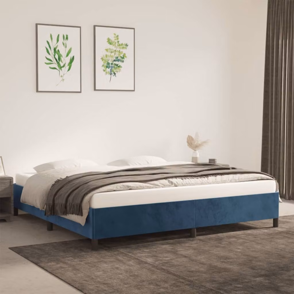 The Living Store rete blu scuro 200x200 cm in velluto