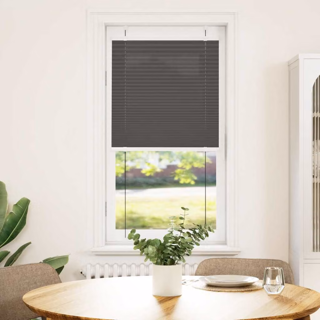 vidaXL Tenda Plissettata Nera 60x100 cm Larghezza Tessuto 59,4 cm