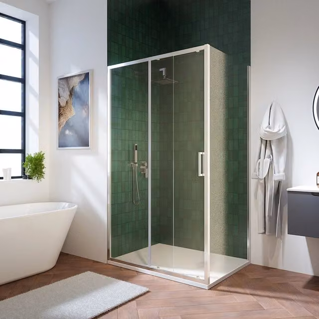 Box doccia 100x90 cm con apertura scorrevole vetro 6mm trasparente h195 cm | Aruba