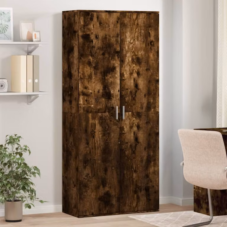 vidaXL Credenza Moderna in Rovere Fumo Marrone L: 80 cm, P: 35 cm, H: 180 cm