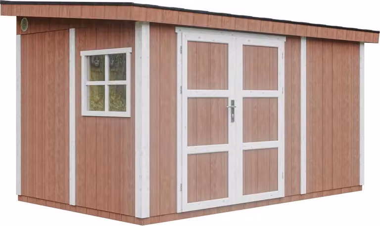 Casetta da giardino di 8,68 m² - H231x248x412 cm - Timbela M939-REDWOOD RED