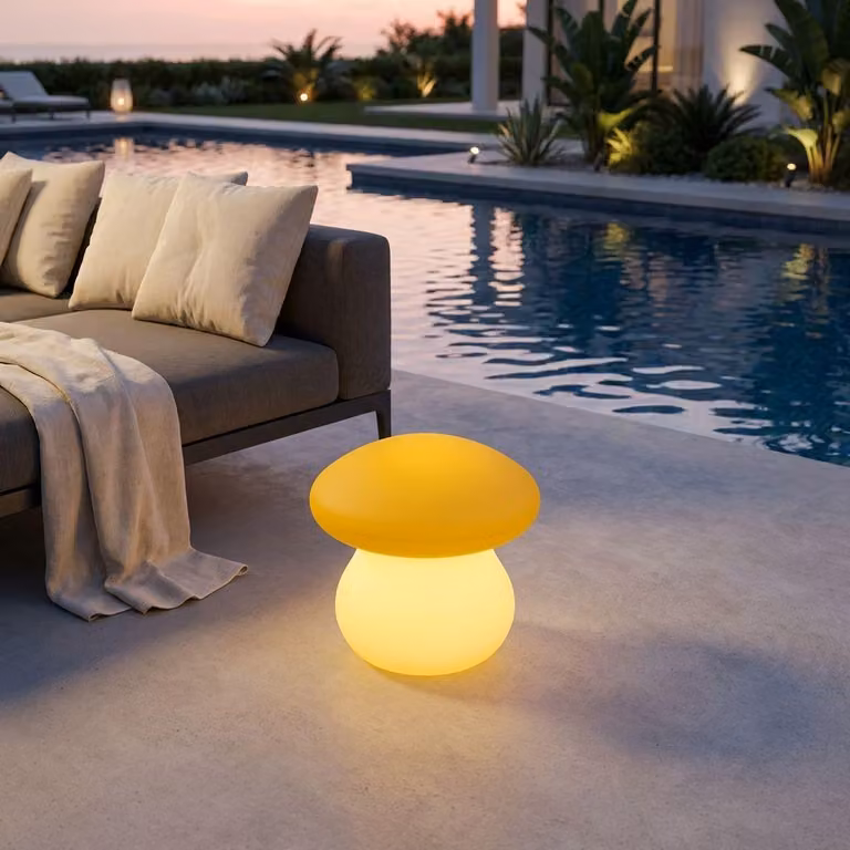 Milani Home - fungo luminoso da giardino multicolor, 23 x 55 x 40 cm, decorazione luminosa da esterno in polietilene