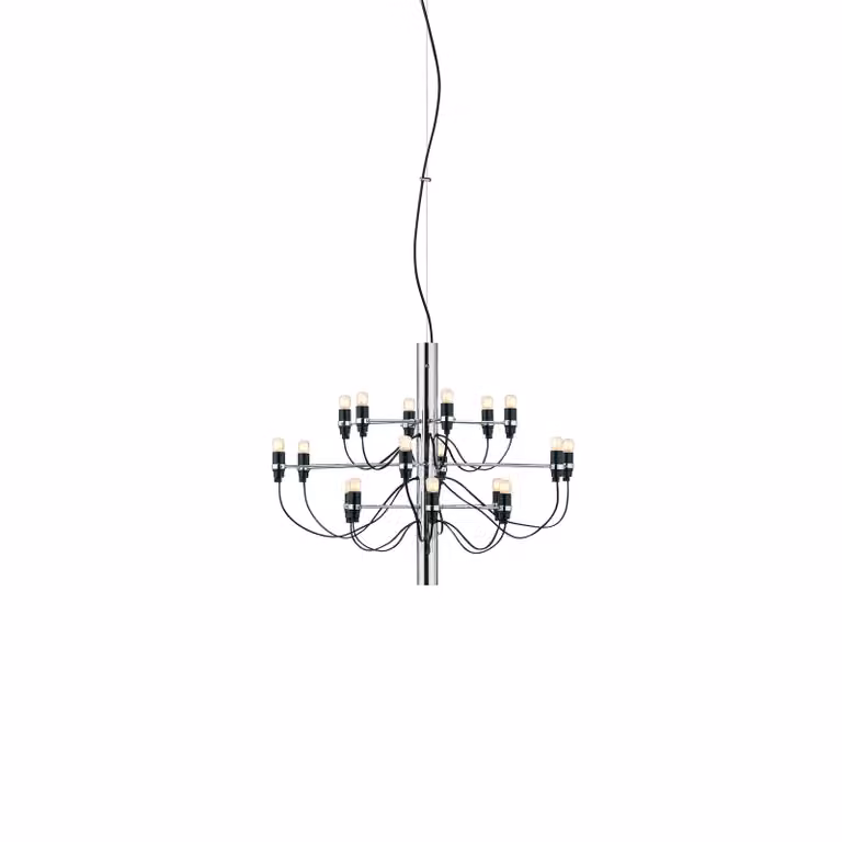 Flos - 2097/18 (frosted bulbs) - Lampada a sospensione - Cromo