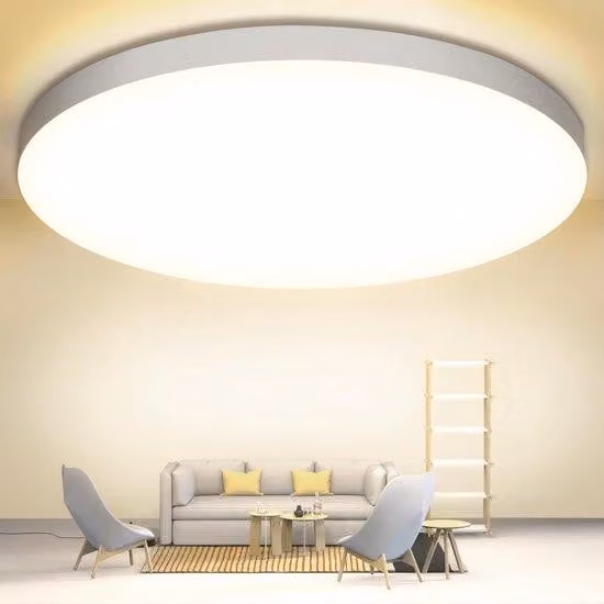 Unyqoos® Plafoniera LED ultrasottile, grado di protezione IP44, diametro 28 cm, 24W, 2000 lumen, 4000K (bianco neutro), indice di resa cromatica CRI80, diffusore in plastica, altezza 5 cm, ideale per bagno e cucina (superficie: 9–20 m²)