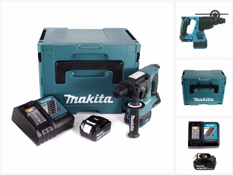 Trapano a percussione a batteria Makita DHR 242 RF1J 18V 2,4J SDS-plus Brushless + 1x batteria ricaricabile 3,0Ah + caricabatterie + Makpac