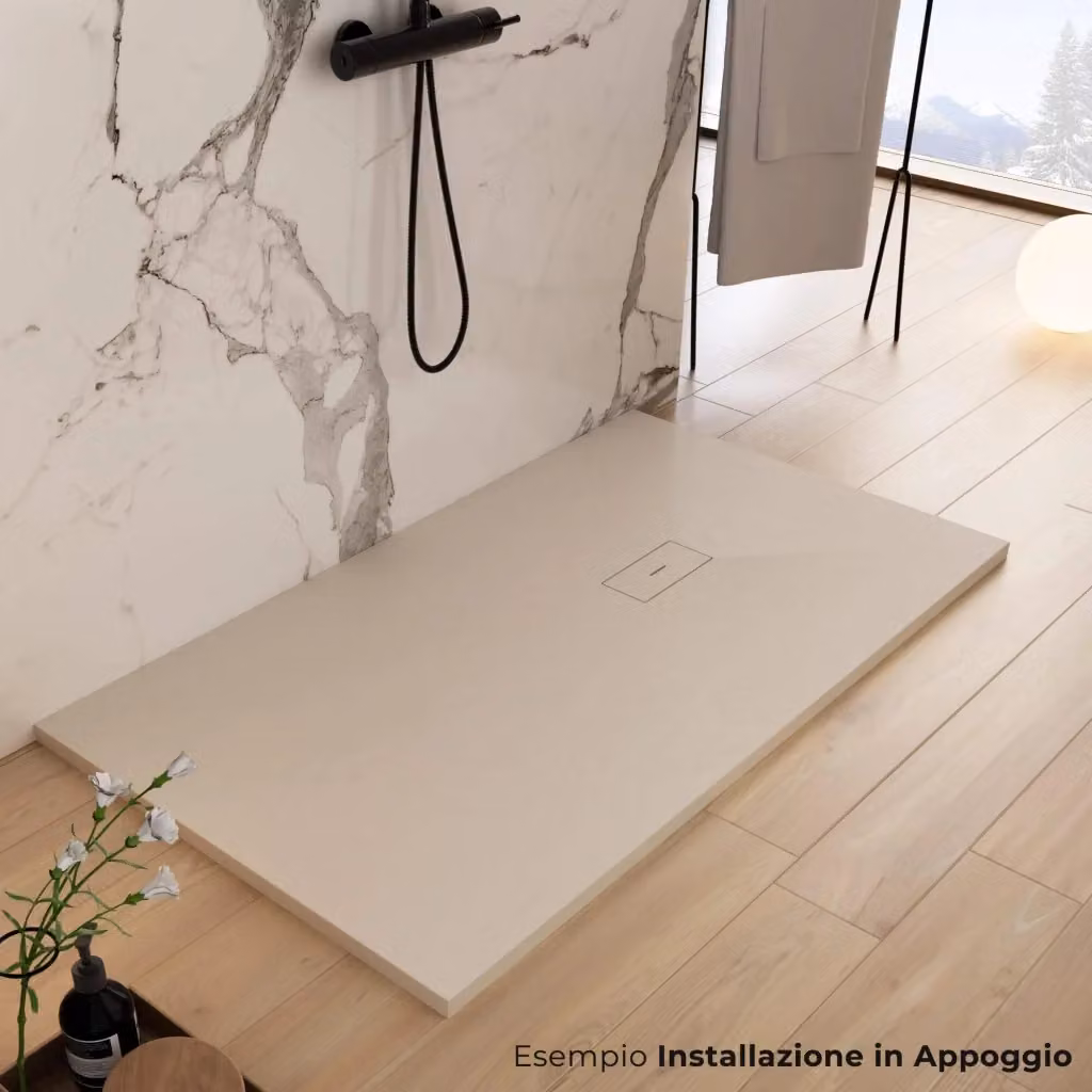 Piatto doccia rettangolare Bonussi Manila in acrilico beige, L: 120 cm, P: 100 cm – 2