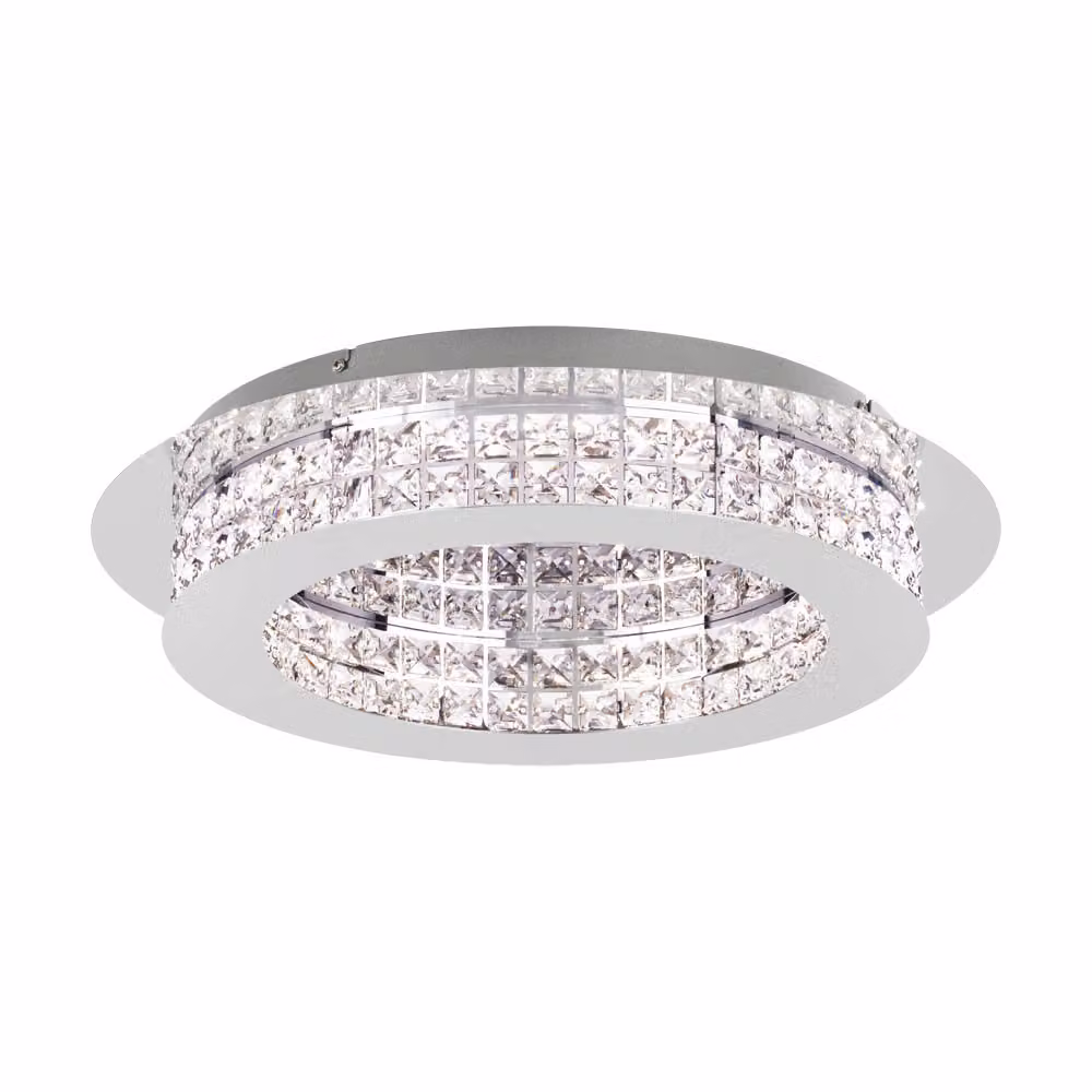 Plafoniera LED Principe 10-gang cristallo cromato, trasparente