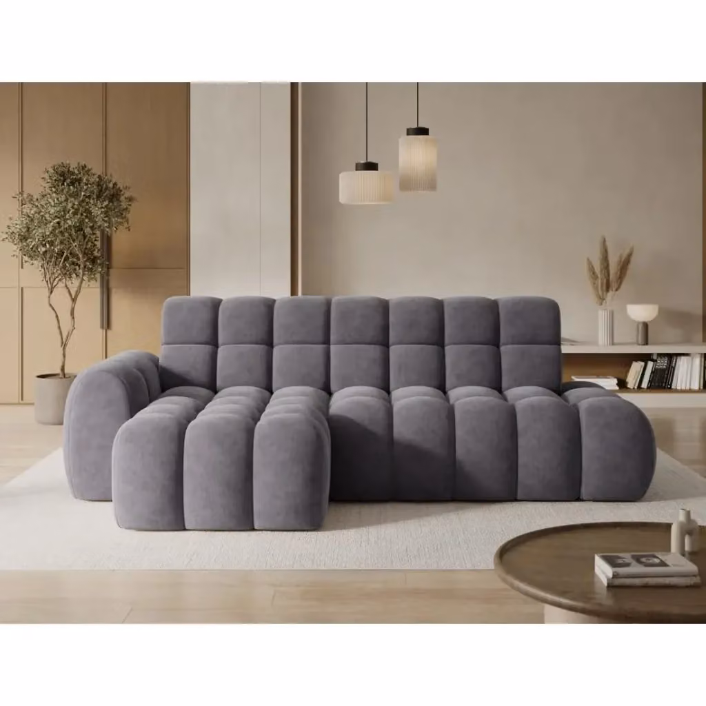Divano angolare trasformabile BULLA MEUBLORAMA grigio con estensione della seduta elettrica e funzione letto, L/P/H: 283 x 165 x 103 cm – 2