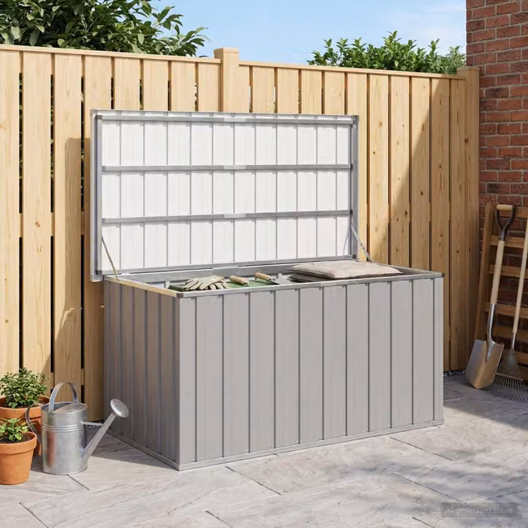 Baule da giardino moderno vidaXL Grigio L/P/H: 129 x 67 x 65 cm