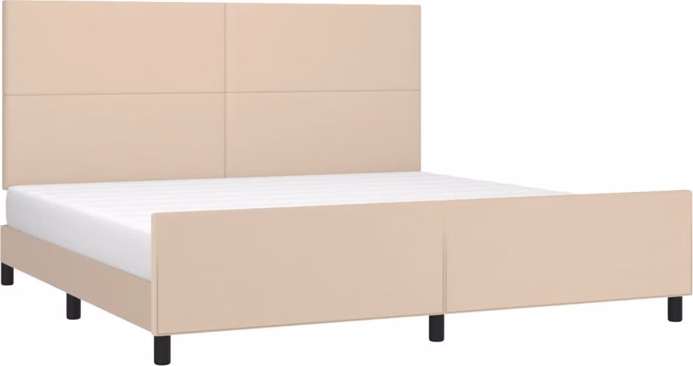 Giroletto con Testiera Cappuccino 200x200 cm in Pelle finta