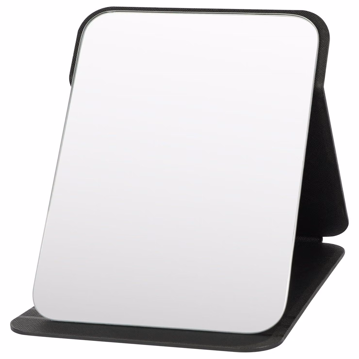 Specchio da viaggio pieghevole in ecopelle, dimensioni 16x11 cm, colore nero