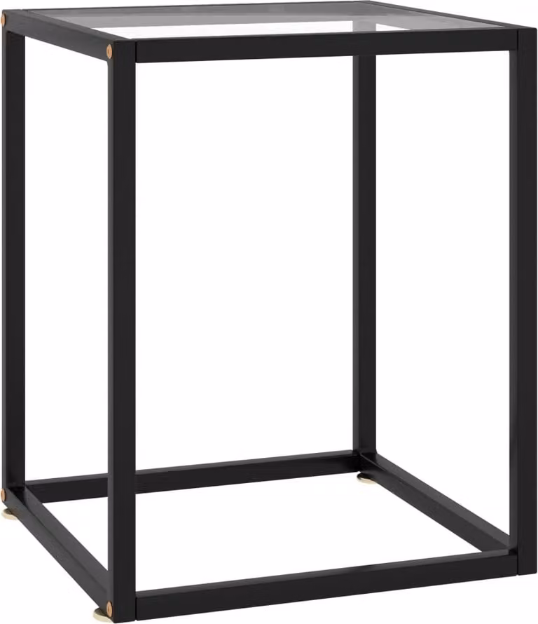 Maison Exclusive - Tavolino nero con piano in vetro temperato 40x40x50 cm