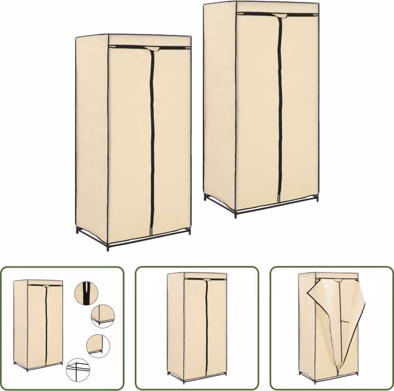 The Living Store Armadi 2 pz. Crema 75×50×160 cm