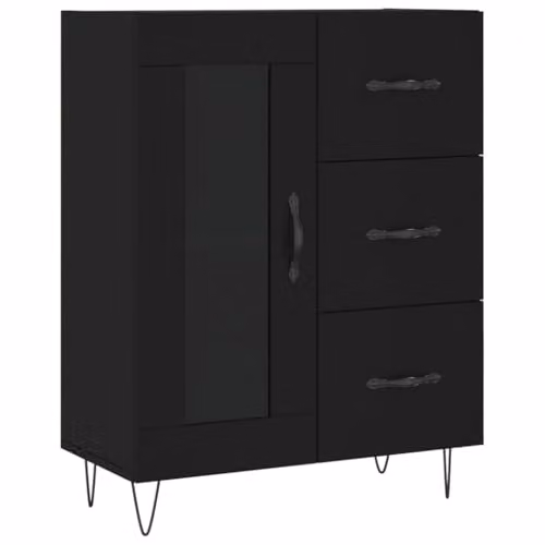 Credenza bahut cassettiera armadio armadio portaoggetti organizzatore cucina soggiorno soggiorno soggiorno 69,5 x 34 x 90 cm legno di ingegneria nero 02_0036074