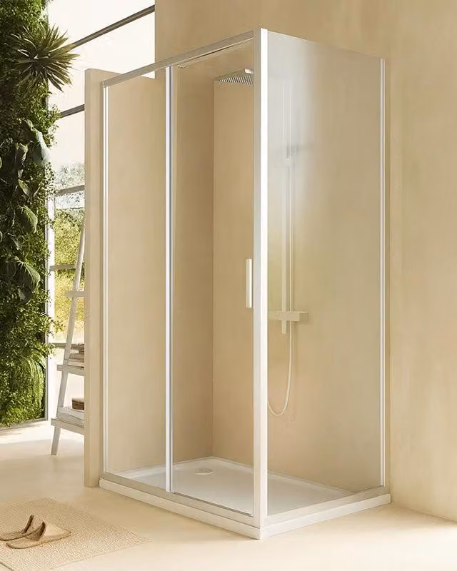 Box doccia 120x70 Rio un anta scorrevole vetro 6 mm trasparente H 195 cromo