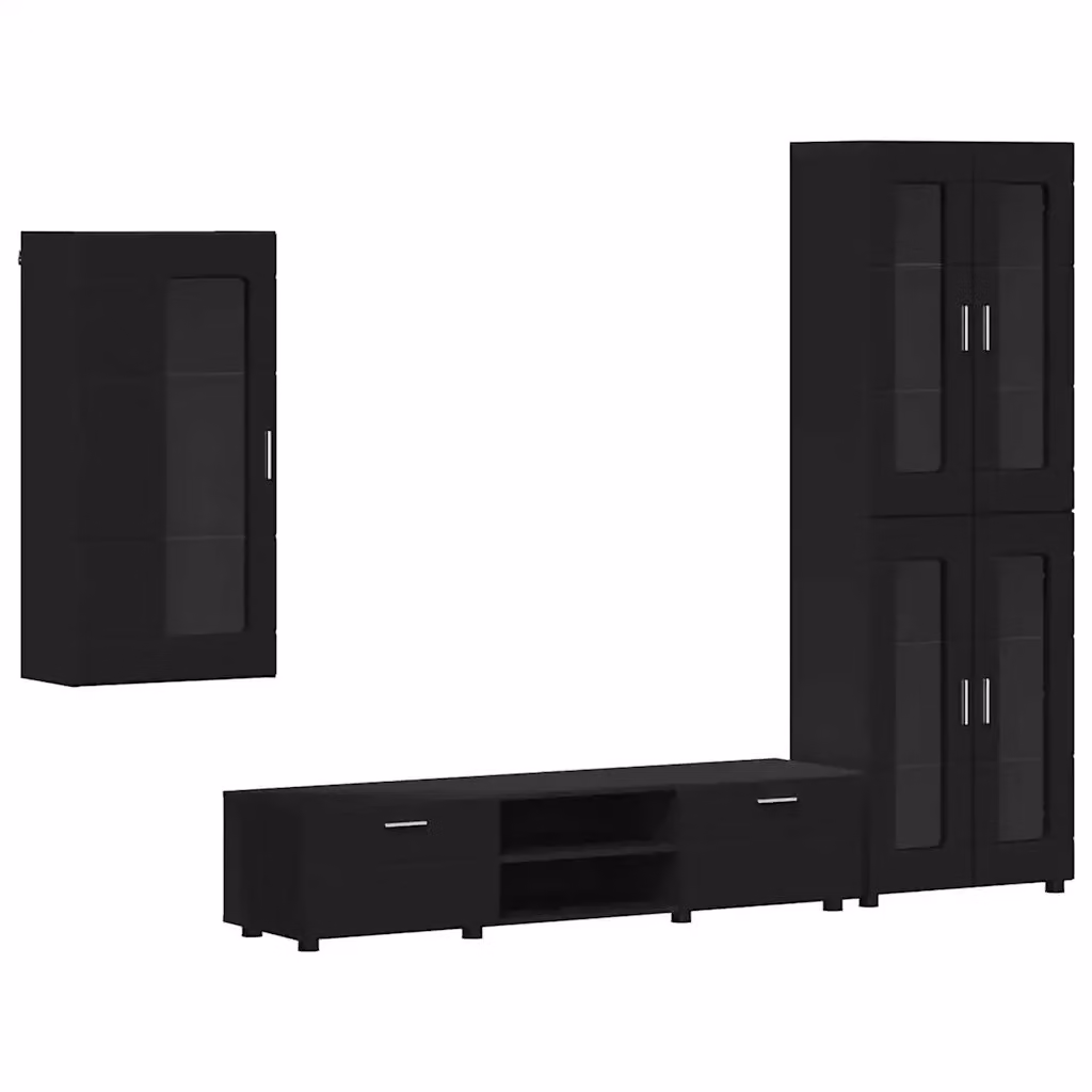 Set mobile TV moderno vidaXL FLORIN in legno nero L: 150 cm, P: 39 cm, H: 30 cm – 2