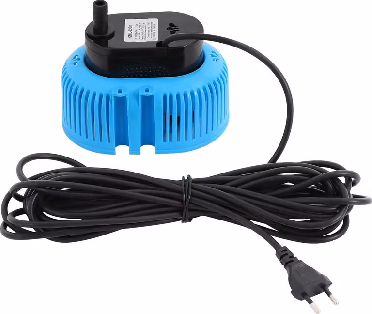 Pompa per copertura piscina - Pompa sommergibile per il drenaggio - 75 W, 3000 l/h, prevalenza 3,2 m, IPX8, 220–240 V, spina UE - Blu/Nero