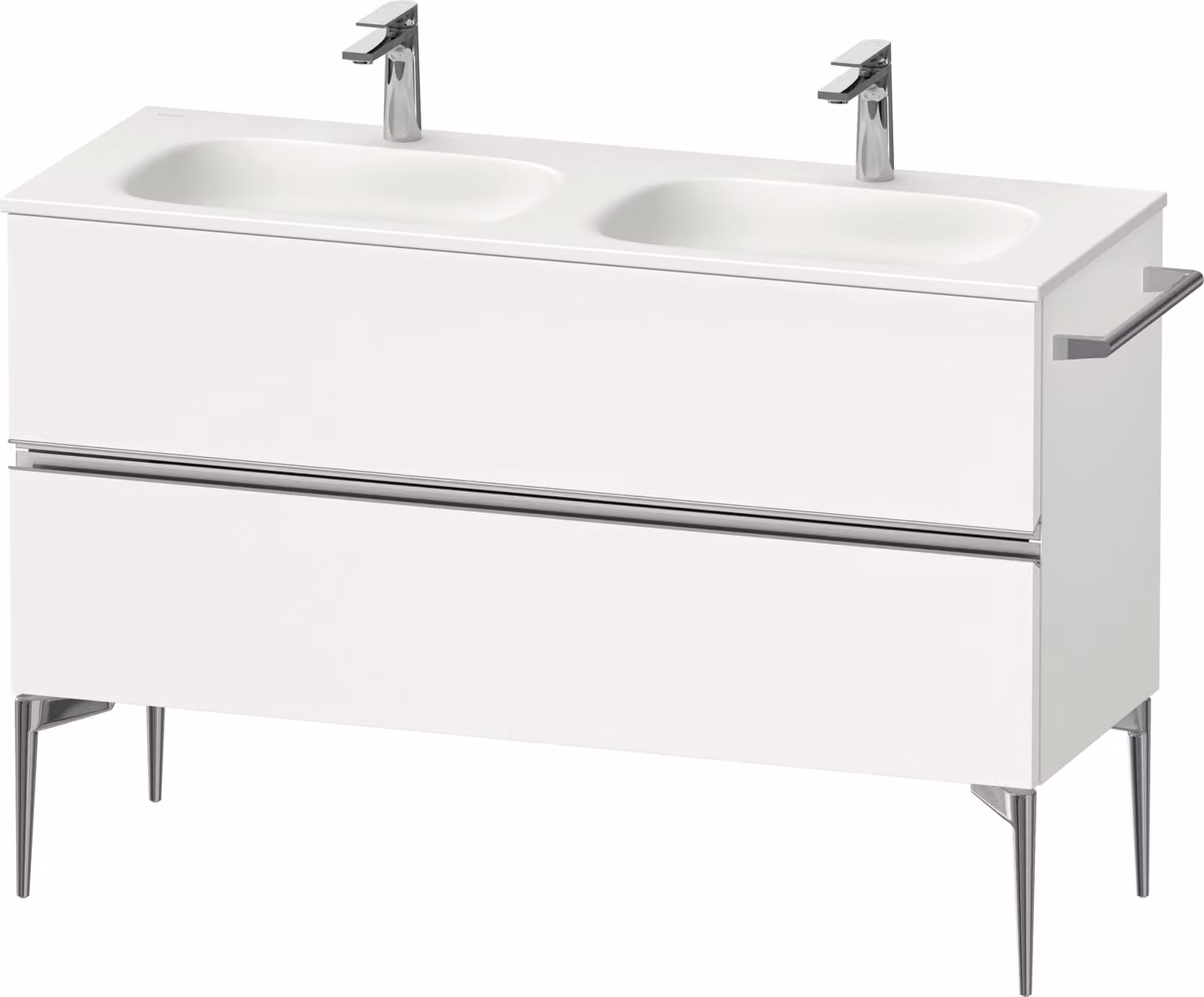 Duravit Sivida Meuble sous-lavabo, 2 tiroirs, poignée profilée chromée, 1280x477x592mm, pour Sivida, SV4654010180000, SV4654010180000